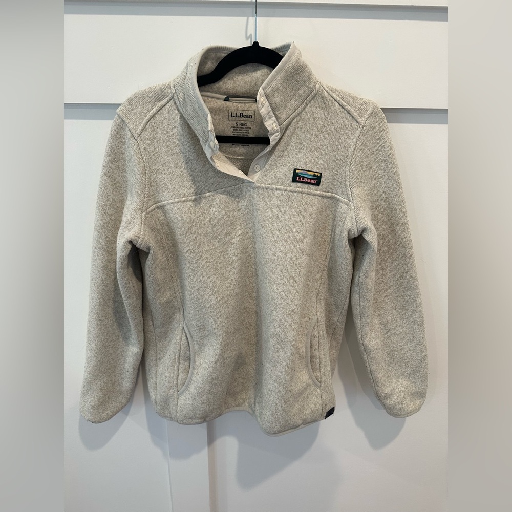 Women’s LL Bean Sweater Fleece Pullover in Sailcloth